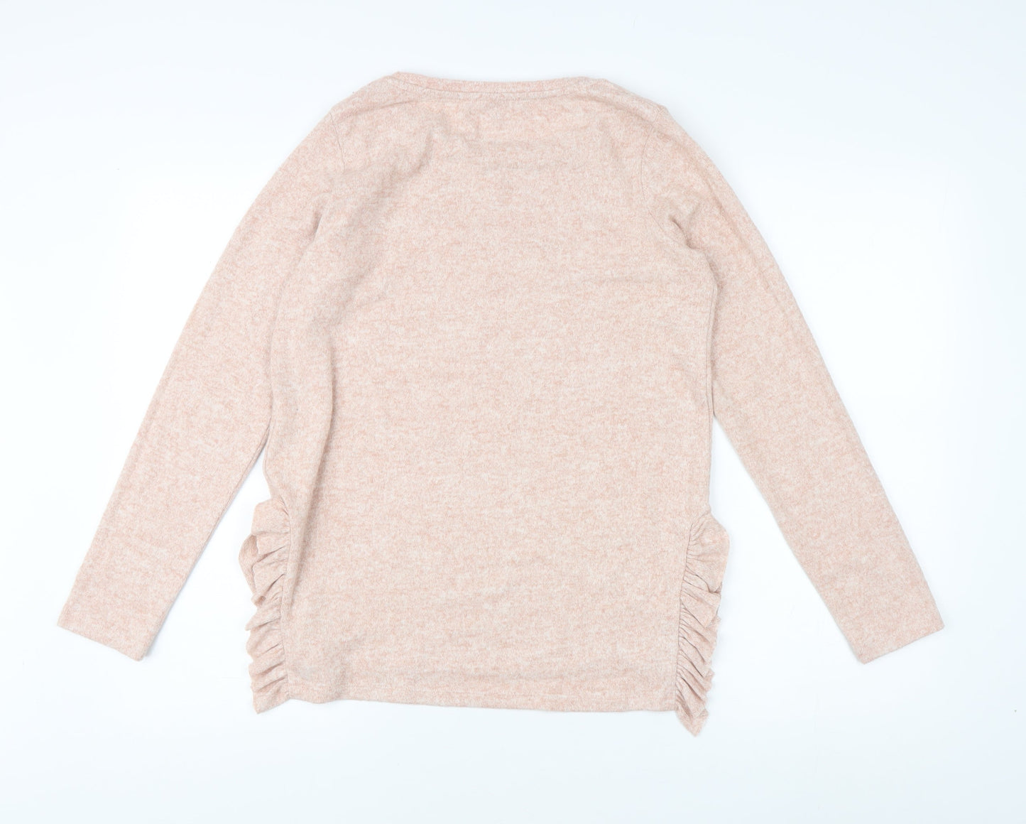 Next Women's Beige Pullover Jumper Size 10 with Ruffle