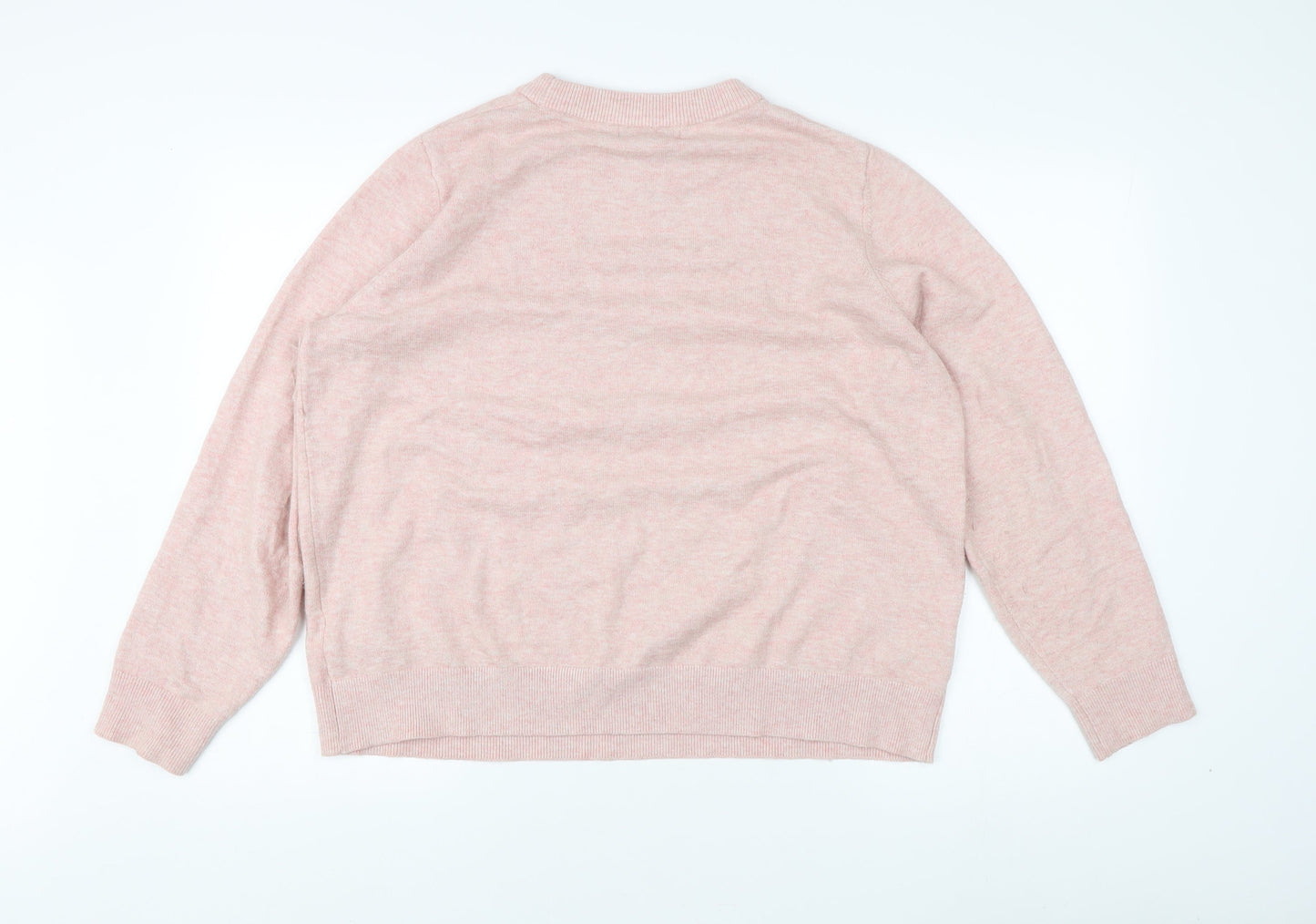 Marks and Spencer Women's Pink Crew Neck Jumper, L