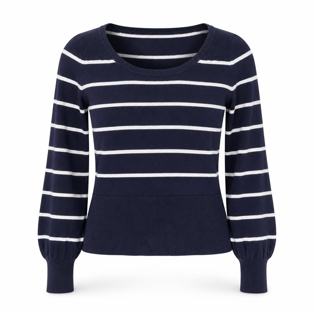 Monsoon Women's Blue Striped Pullover Jumper Size 12