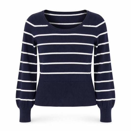 Monsoon Women's Blue Striped Pullover Jumper Size 12