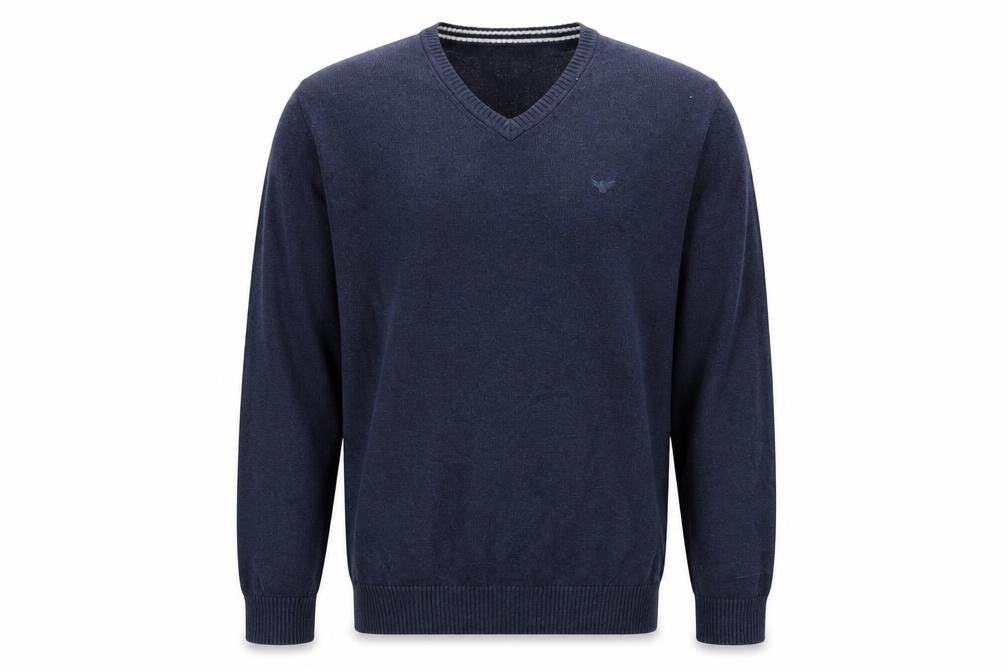 Morley Men's Blue V-Neck Cotton Pullover Jumper L