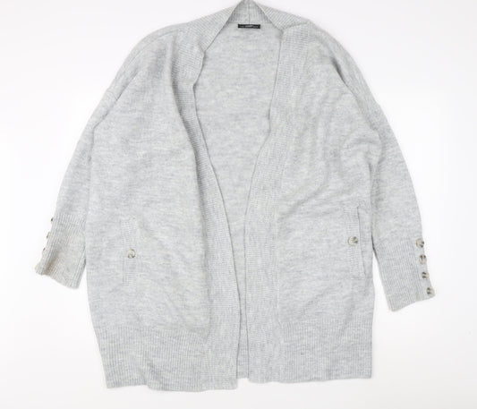 Wallis Women’s Grey Open Front Cardigan M Elegant Knitwear
