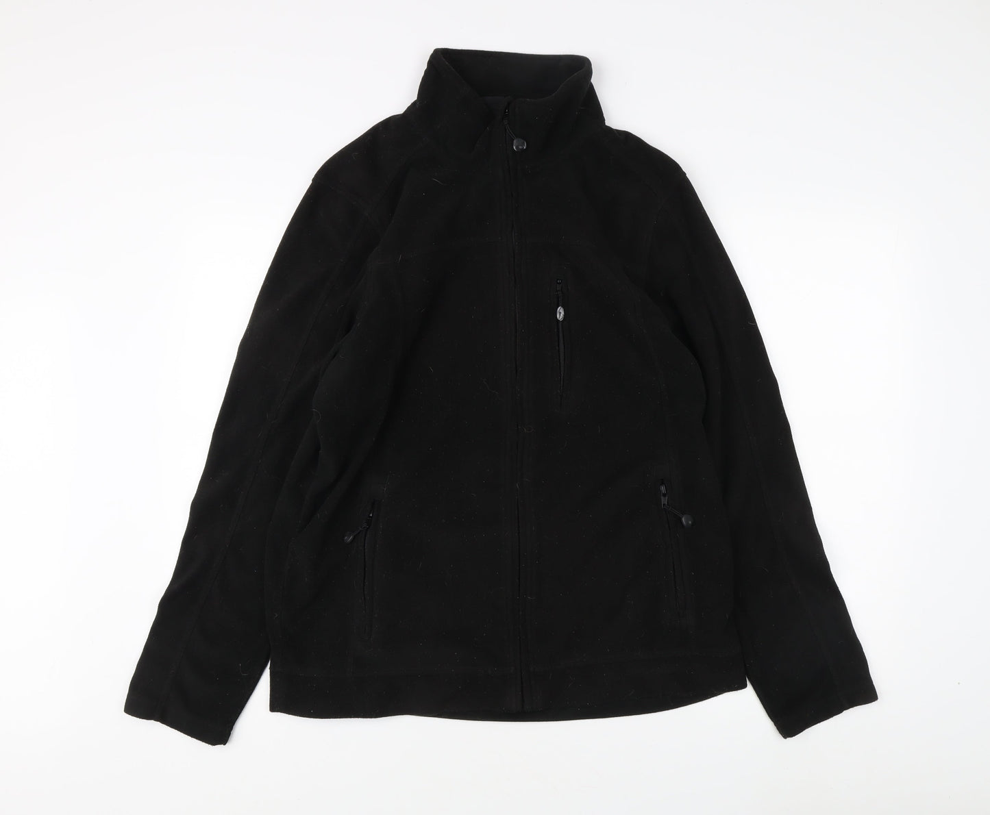 TCM Mens Black Fleece Jacket Size L Casual Winter