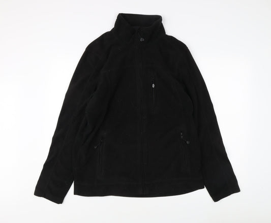 TCM Mens Black Fleece Jacket Size L Casual Winter