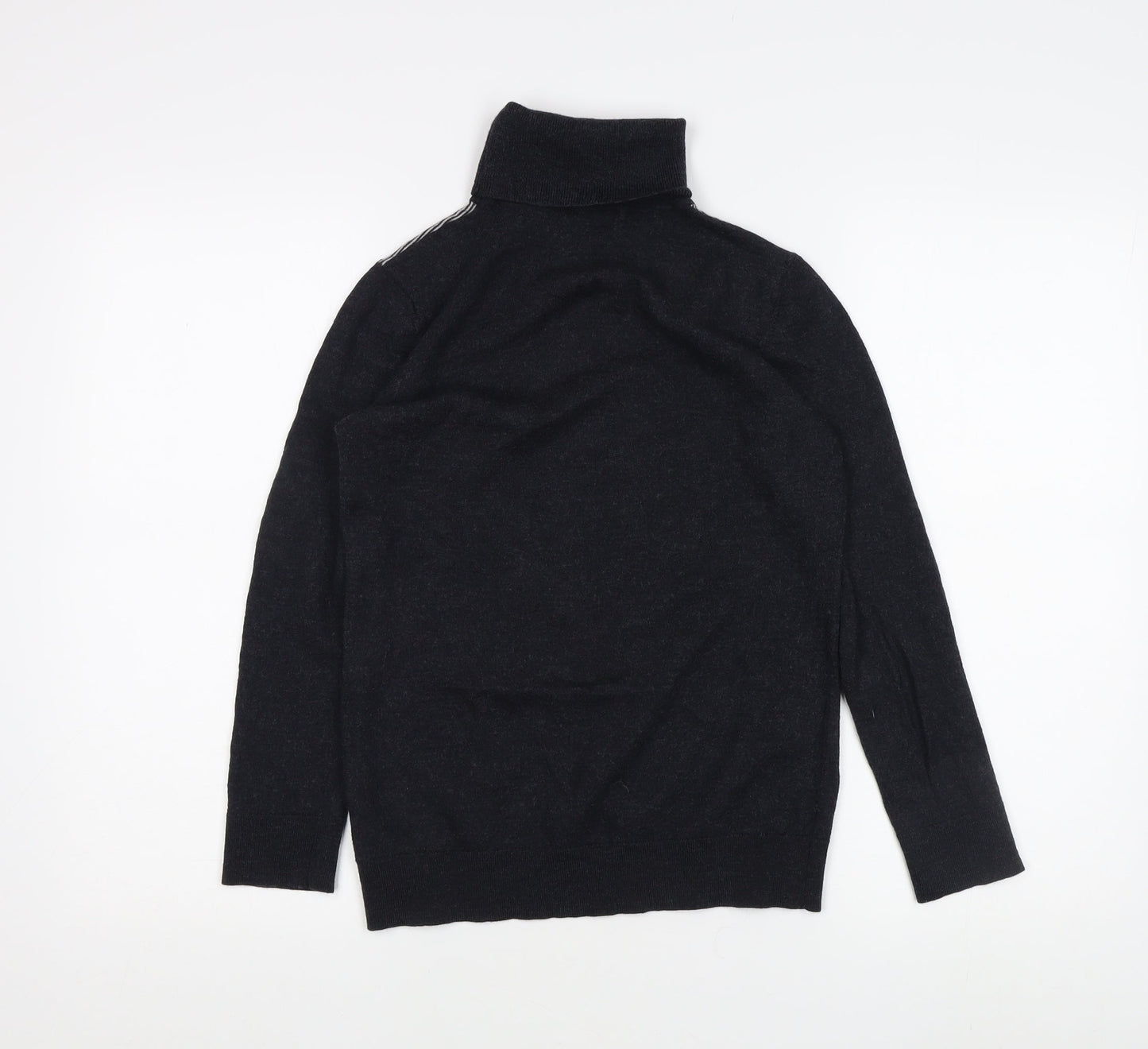 Paraphrase Women's Black XL Striped Roll Neck Pullover