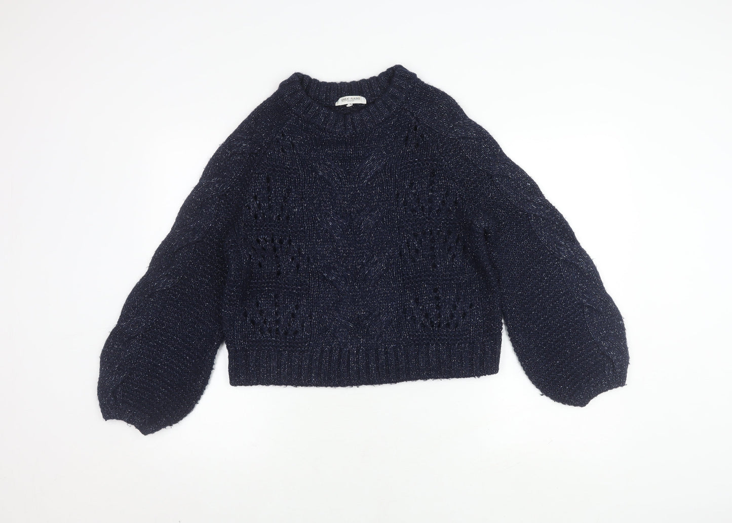 Great Plains Women's Blue Cable-Knit Jumper, Size S