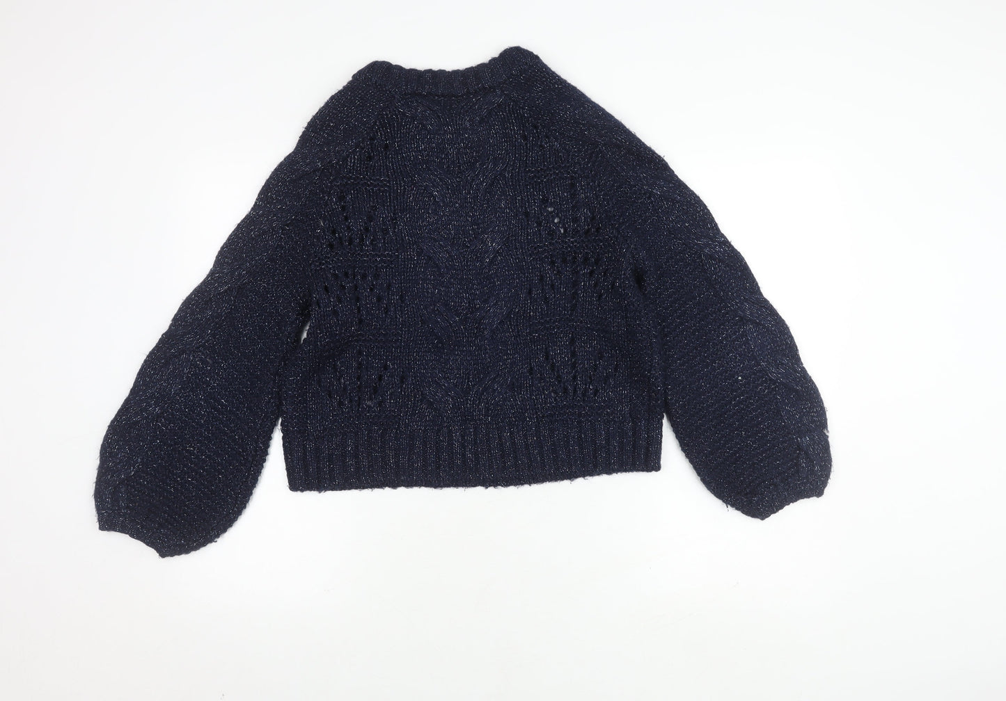 Great Plains Women's Blue Cable-Knit Jumper, Size S