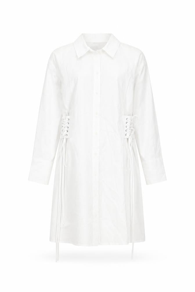 Topshop Women White Cotton Dress - Size 6