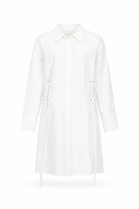 Topshop Women White Cotton Dress - Size 6