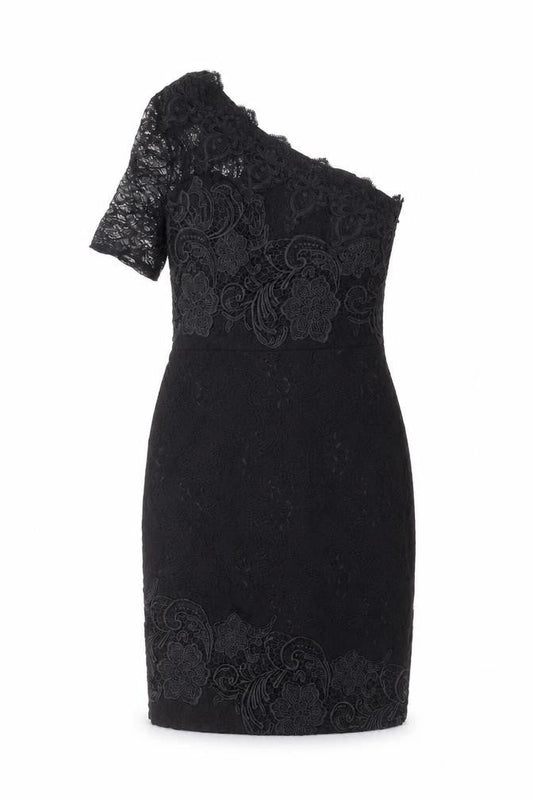 Autograph Women's Black Lace One Shoulder Dress Size 12