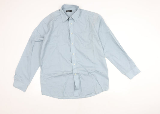 Marks and Spencer Men's Blue Shirt, Size 16, Long Sleeve