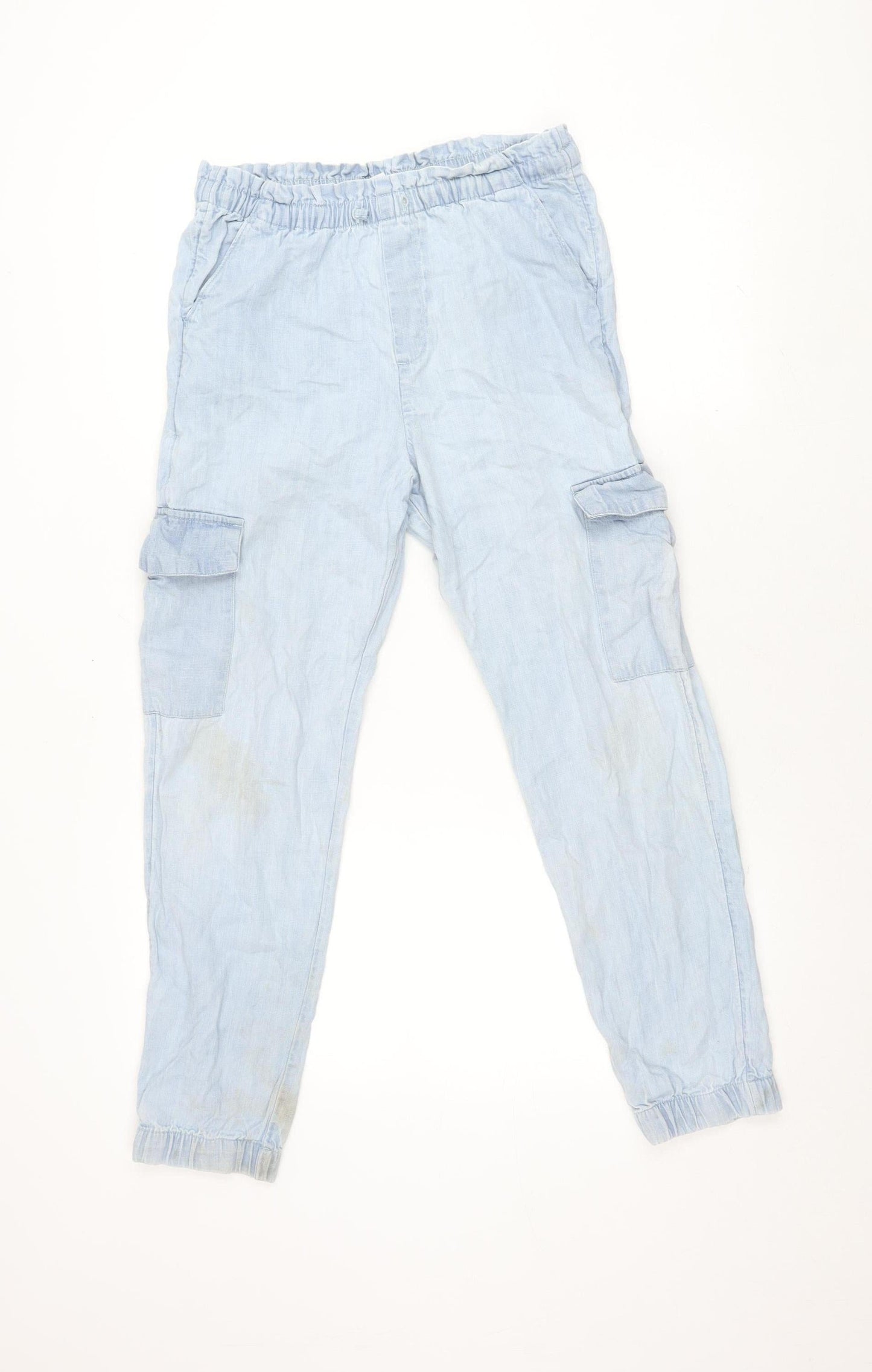 Abercrombie & Fitch Kids Girls Blue Cargo Trousers, Size 13-14
