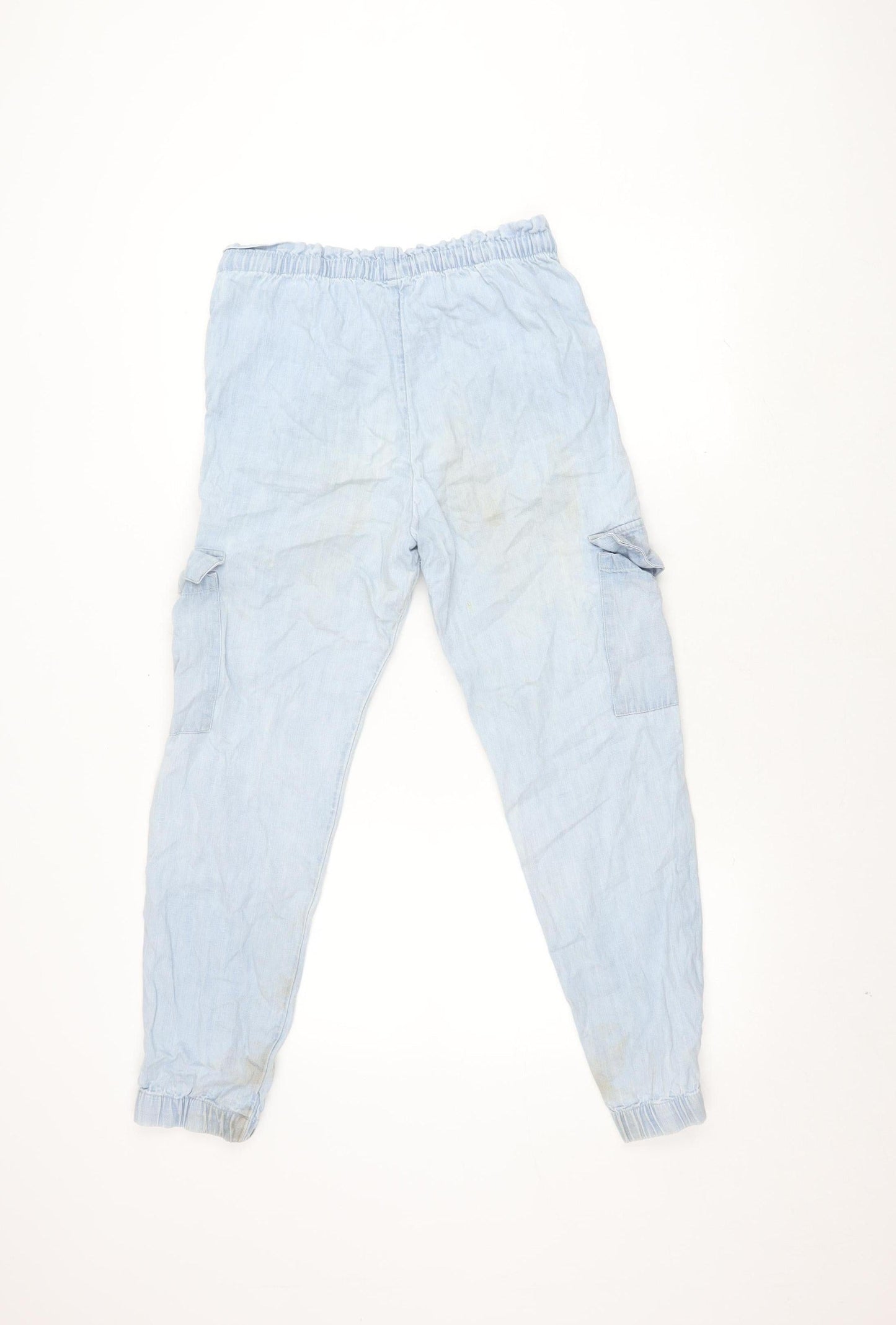 Abercrombie & Fitch Kids Girls Blue Cargo Trousers, Size 13-14