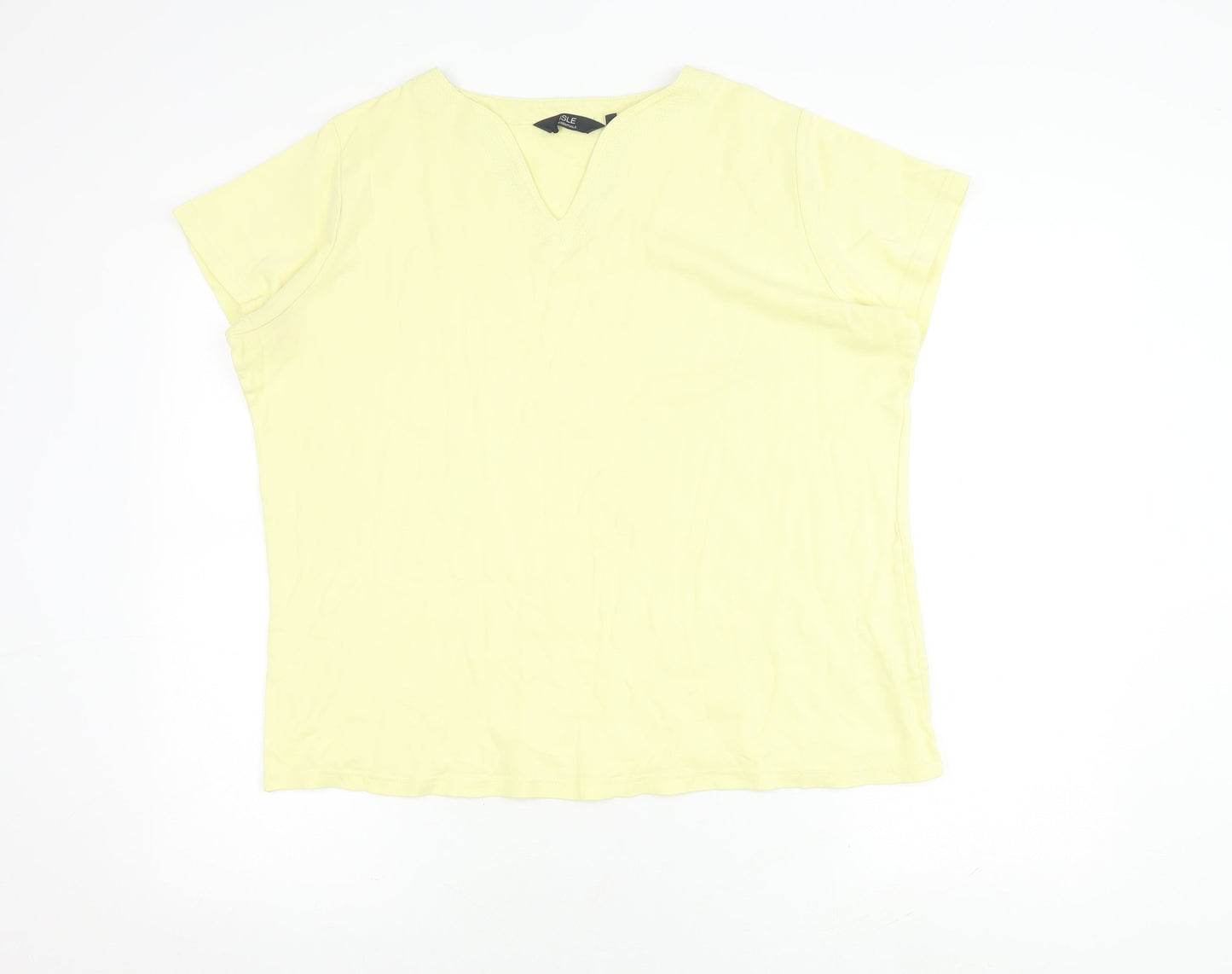 Isle Essentials Women's Yellow XL V-Neck T-Shirt