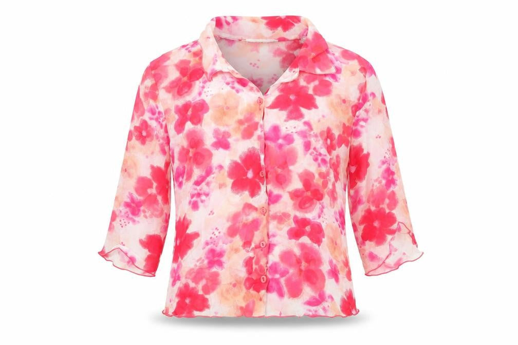 Cache Cache Women's Floral Button-Up Shirt Size 2