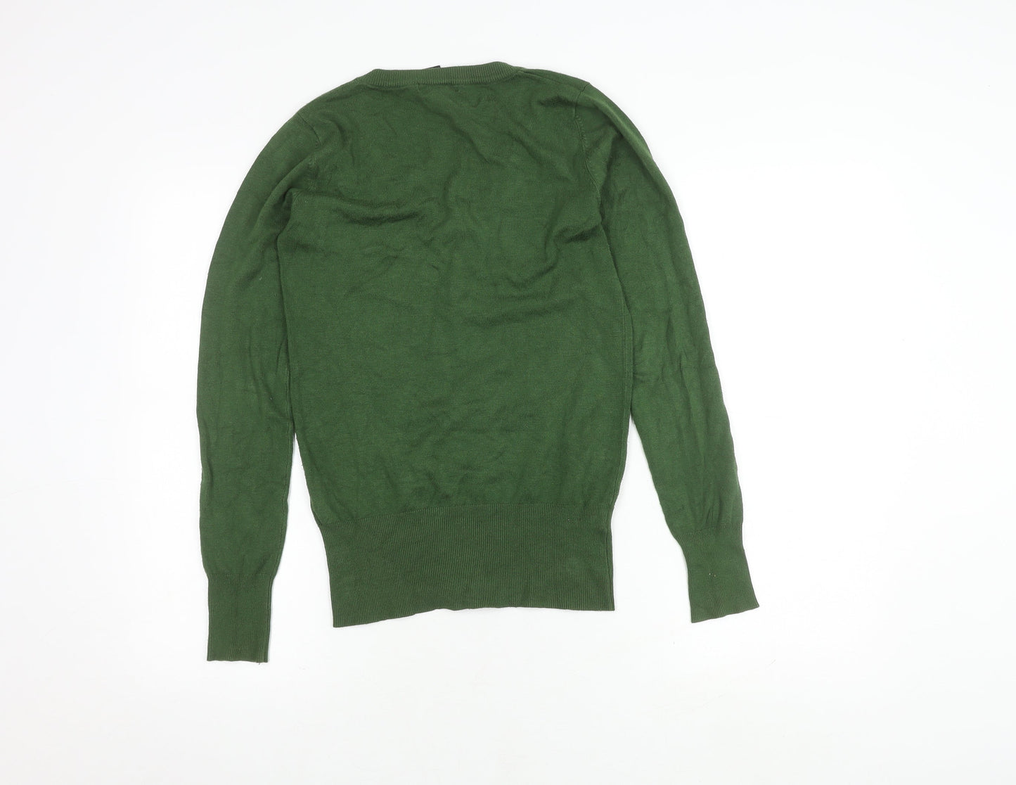 mng basics Unisex Green XS Jumper Pullover V-Neck