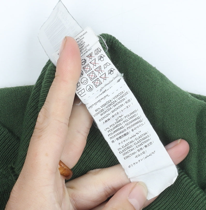 mng basics Unisex Green XS Jumper Pullover V-Neck