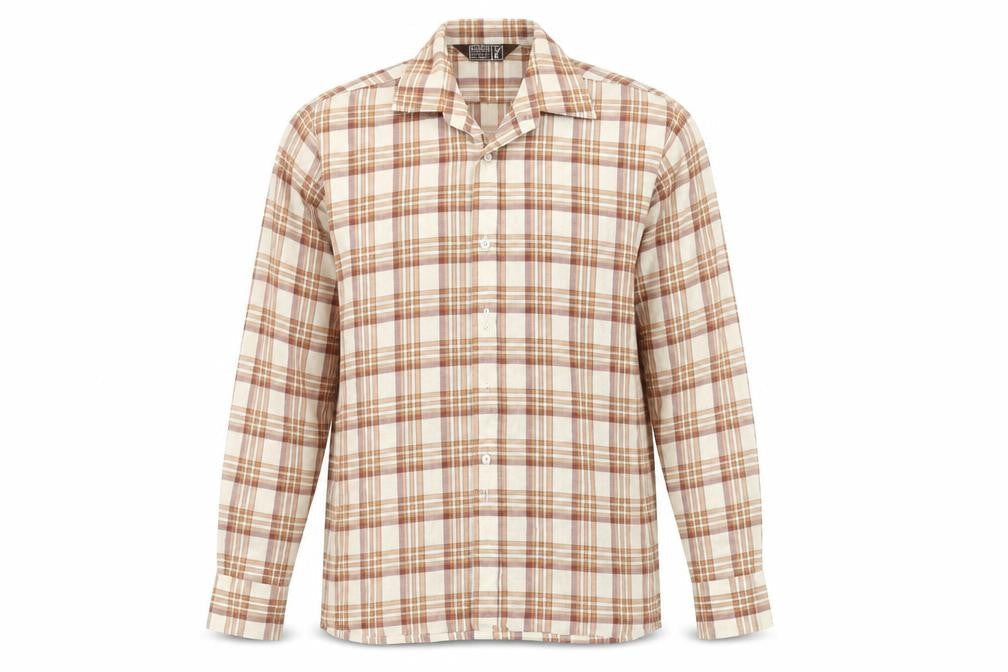 House of Fraser Men's Brown Plaid Long Sleeve Shirt