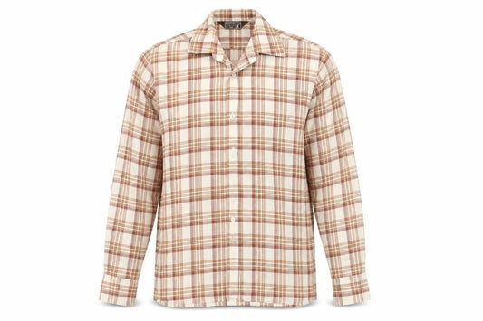 House of Fraser Men's Brown Plaid Long Sleeve Shirt