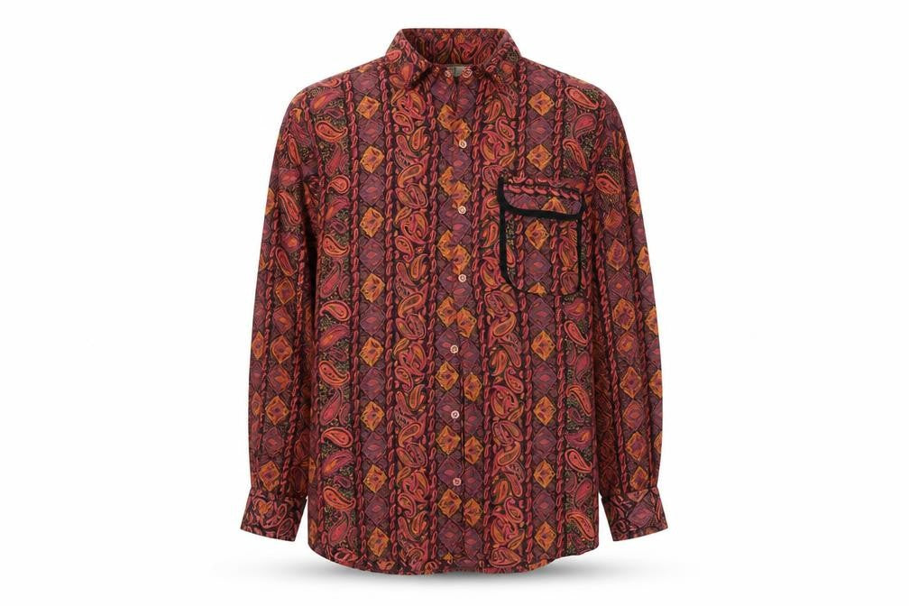 Cliff Unisex Multicoloured Paisley Button-Up Shirt