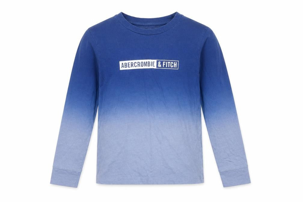 Abercrombie & Fitch Boys Blue Long Sleeve T-Shirt 7-8 Yrs Cotton Logo