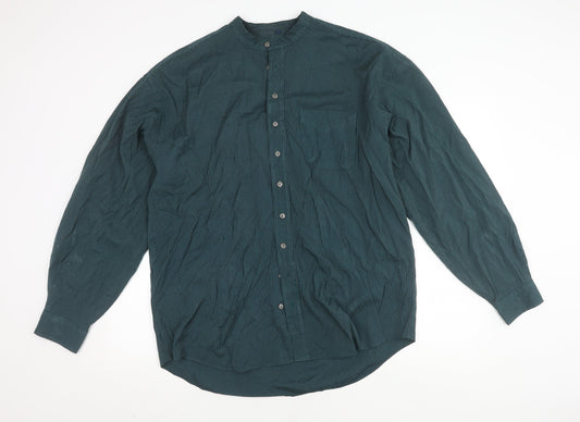 afters Men's Green Striped Long Sleeve Shirt