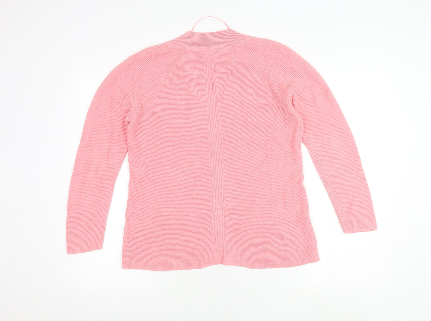 John Lewis Pink Cotton V-Neck Cardigan, Size 8, Women's