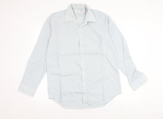 St Michael Grey Men's 15.5 Button-Up Shirt - Classic Stripes