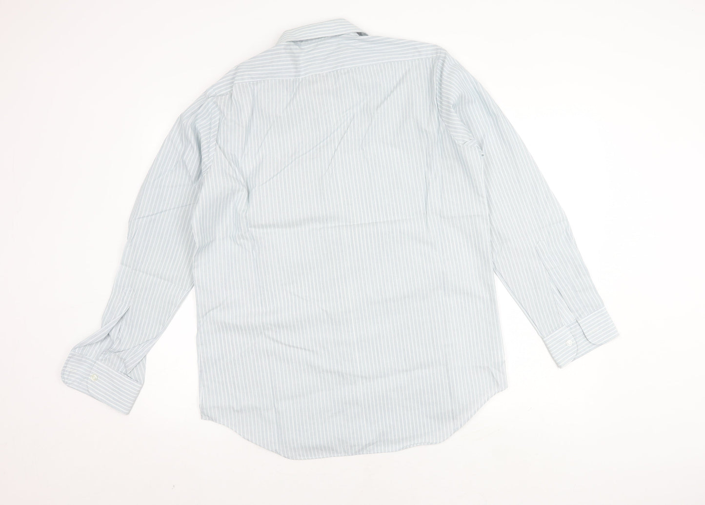 St Michael Grey Men's 15.5 Button-Up Shirt - Classic Stripes