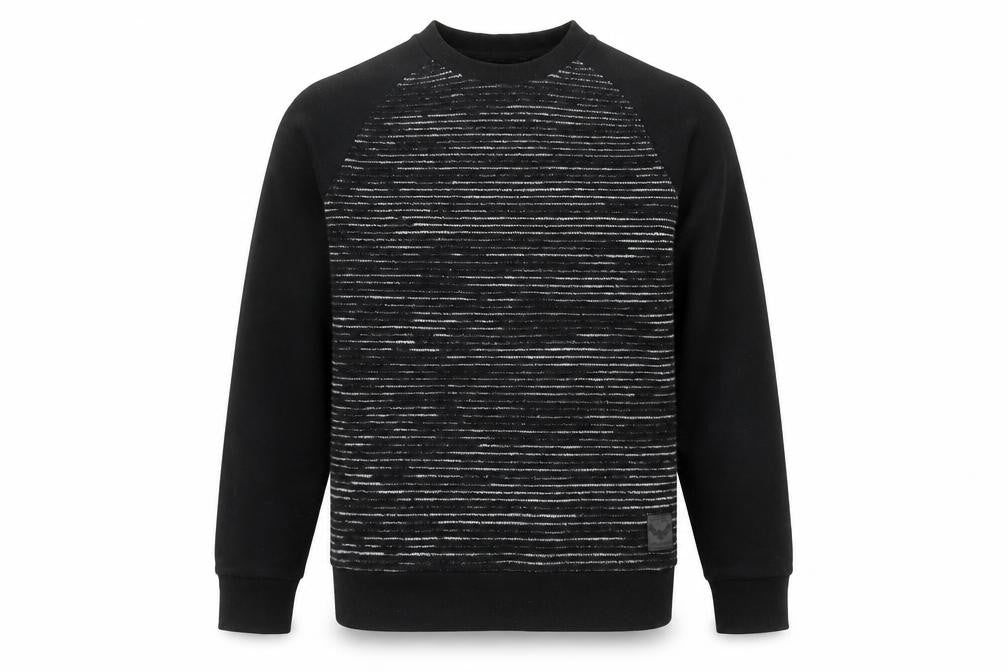 Brave Soul Men's Black Stripe Pullover Jumper Small
