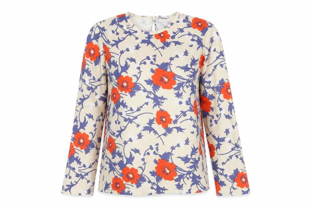 St Michael Women's Multicoloured Floral Top - Size 12