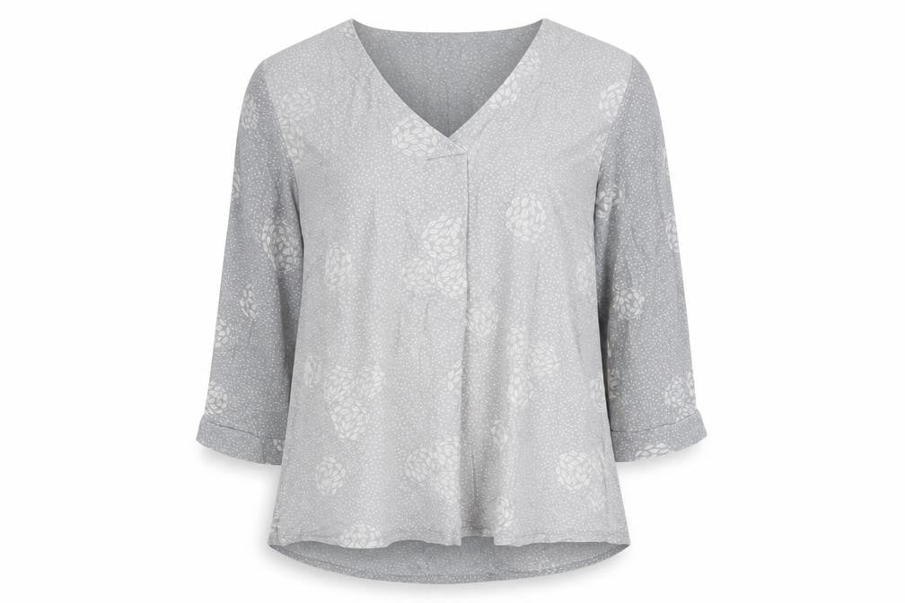 White Stuff Women's Grey V-Neck Floral Top Size 10