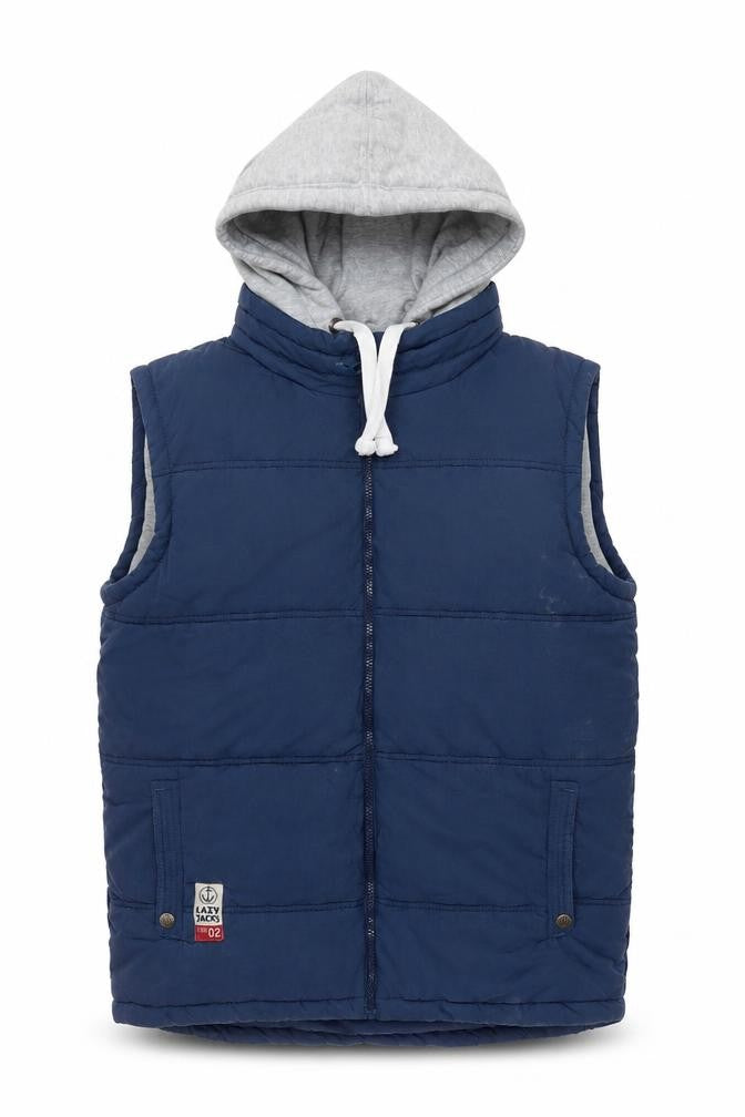 Lazy Jacks Men's Blue Hooded Puffer Jacket M