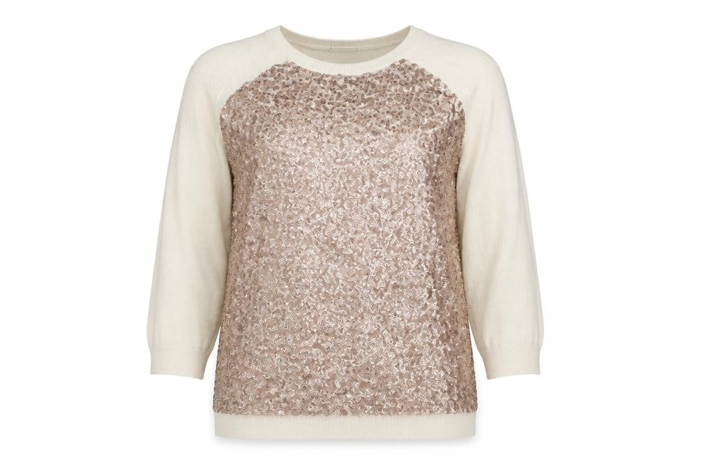 Whistles Women's Ivory Sequin Pullover Jumper Size 6