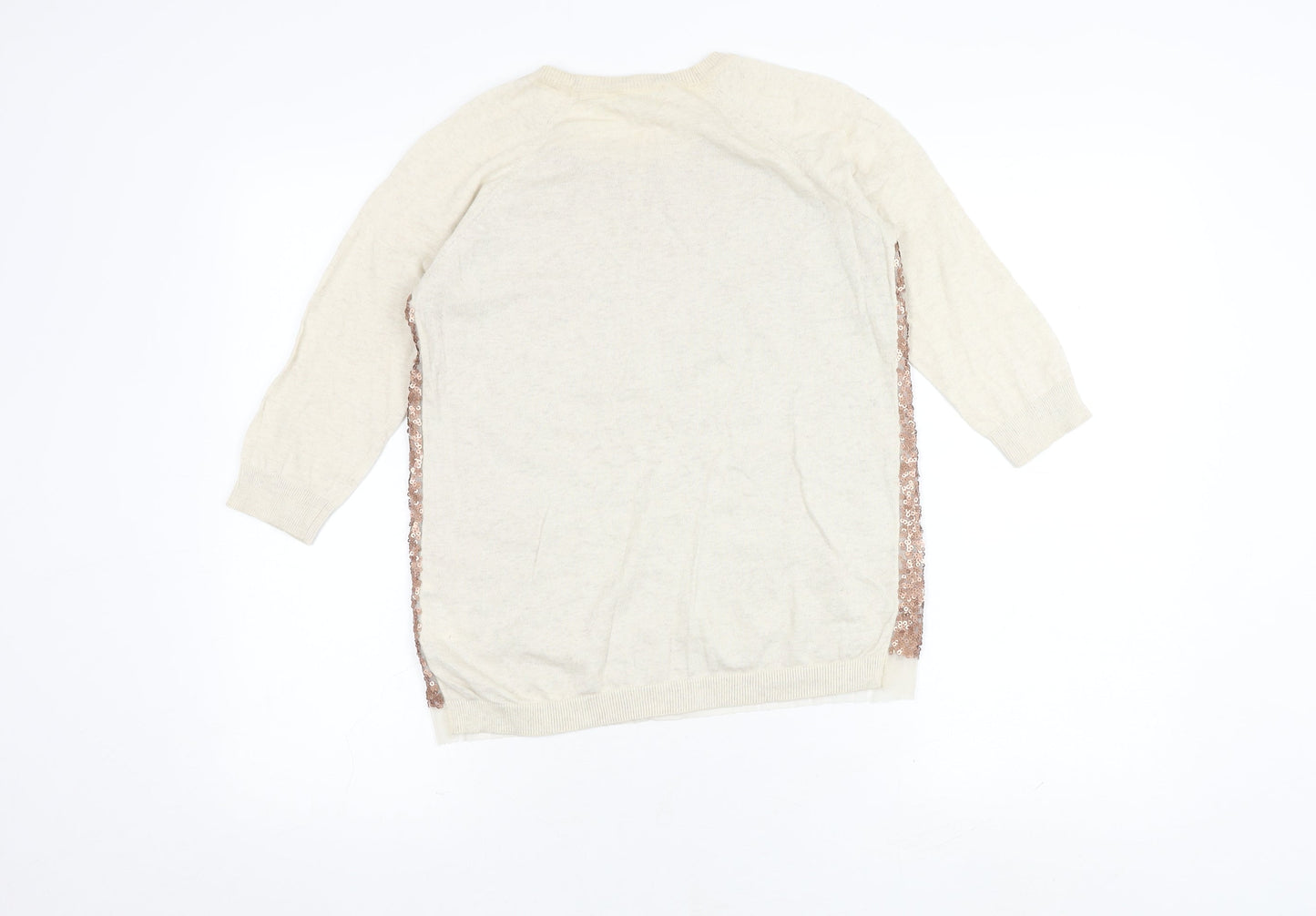 Whistles Women's Ivory Sequin Pullover Jumper Size 6
