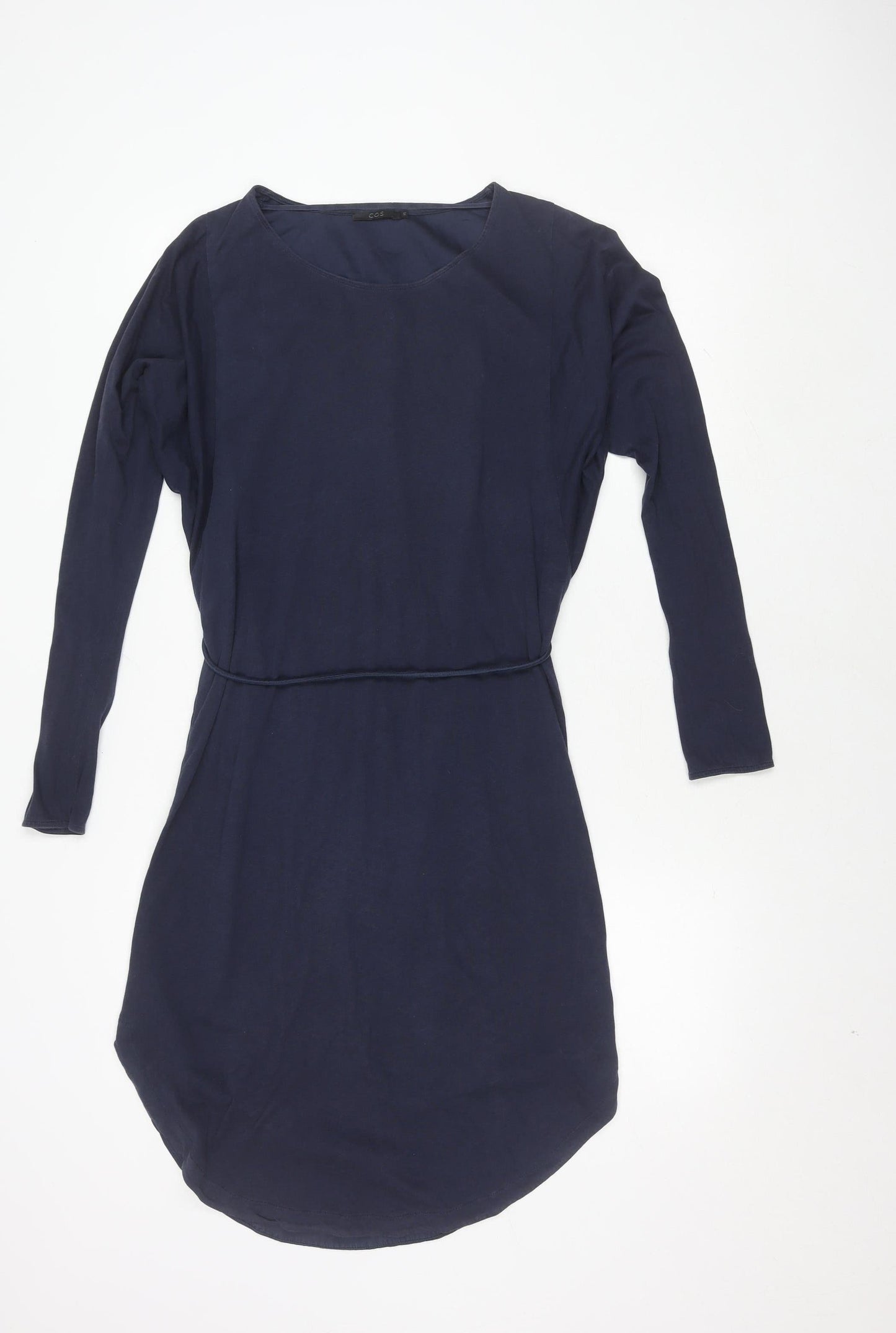 COS Blue Women's XS Jersey Dress - Long Sleeve, Belted