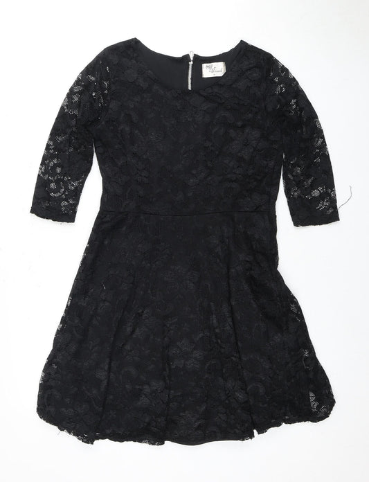 The Record Women's Black Fit & Flare Party Dress Size 14