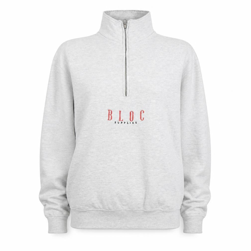 Bloc Unisex Adults Grey Full Zip Sweatshirt Size 12
