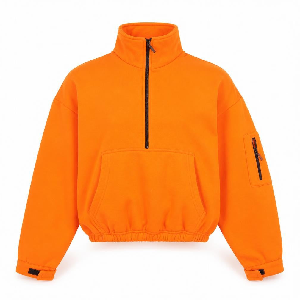 Boohoo Women's Orange Pullover Hoodie Size L