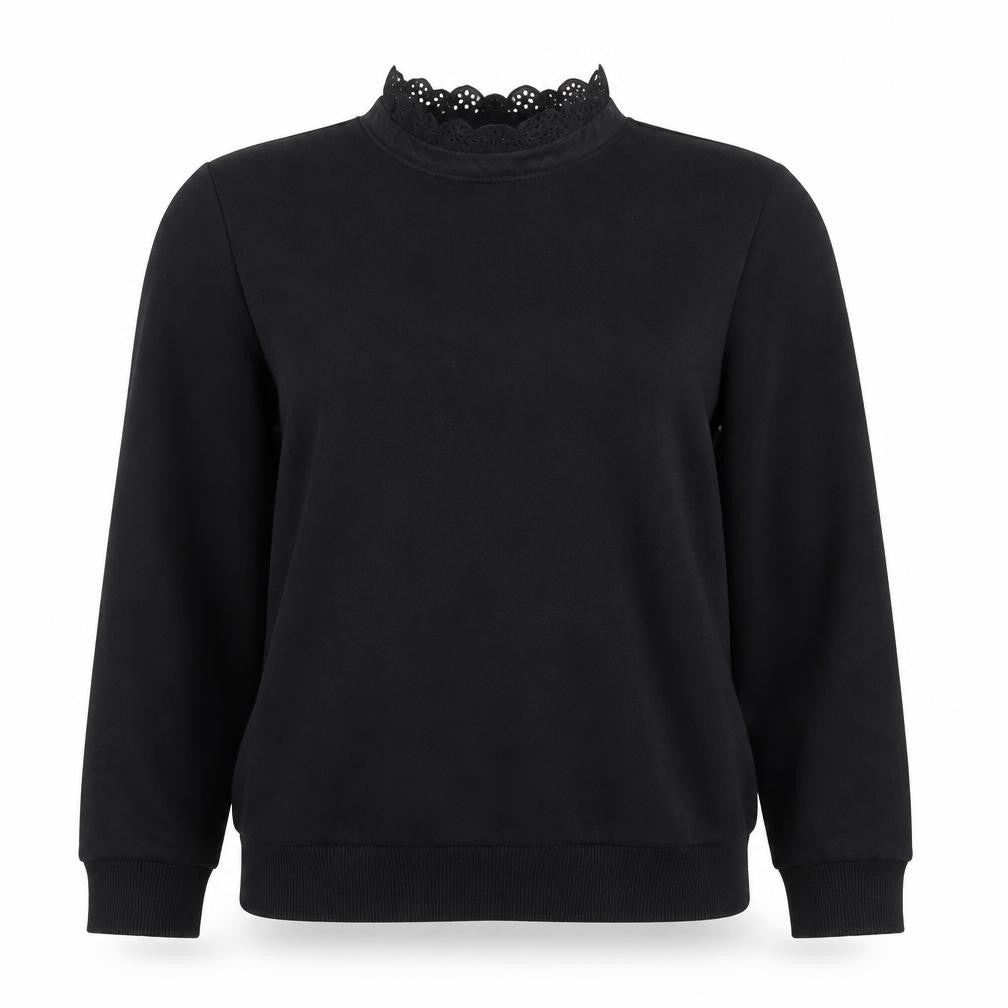 Marks & Spencer Women's Black Crochet Pullover Sweatshirt Size 8