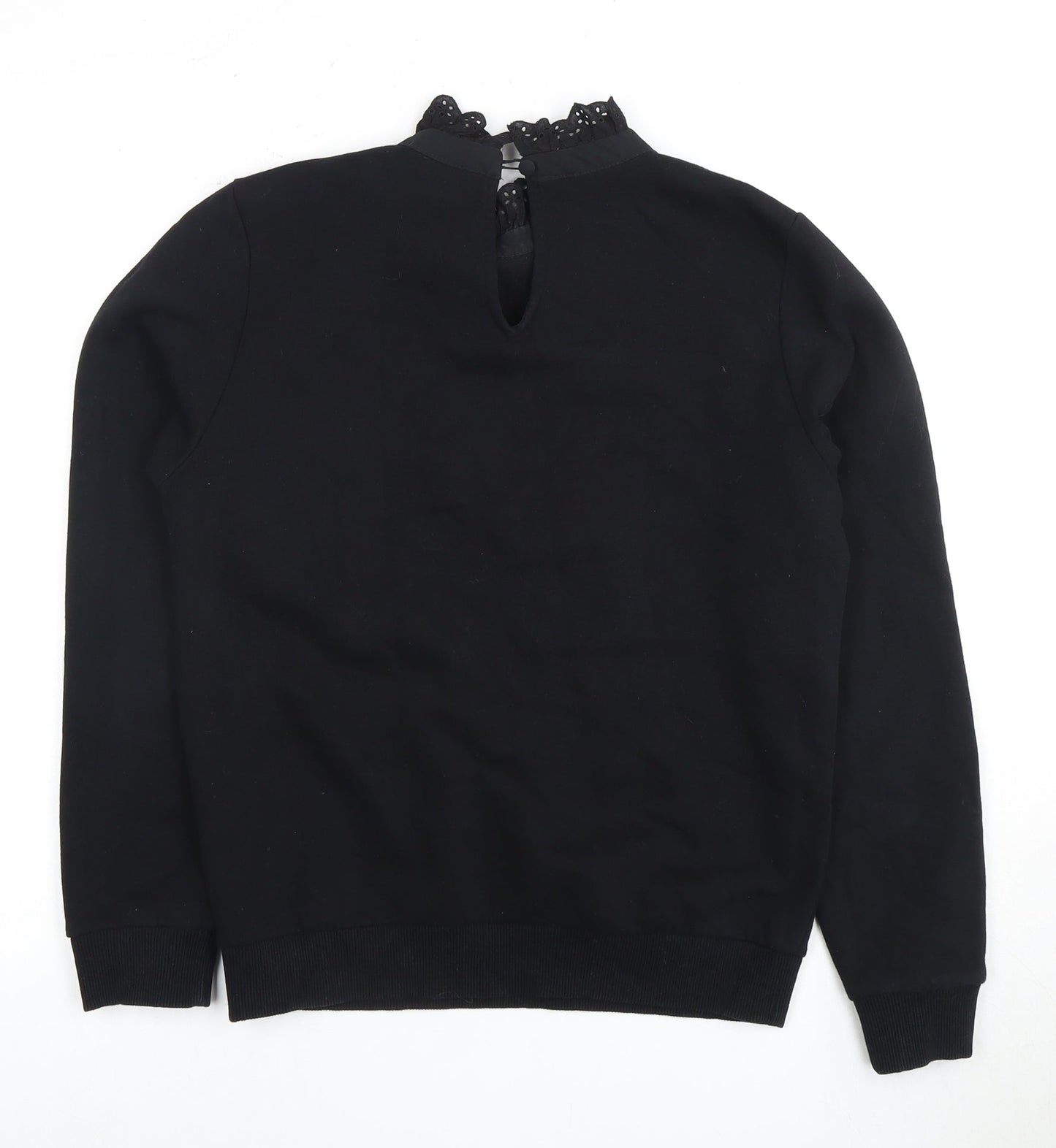 Marks and Spencer Women's Black Crochet Pullover Sweatshirt Size 8