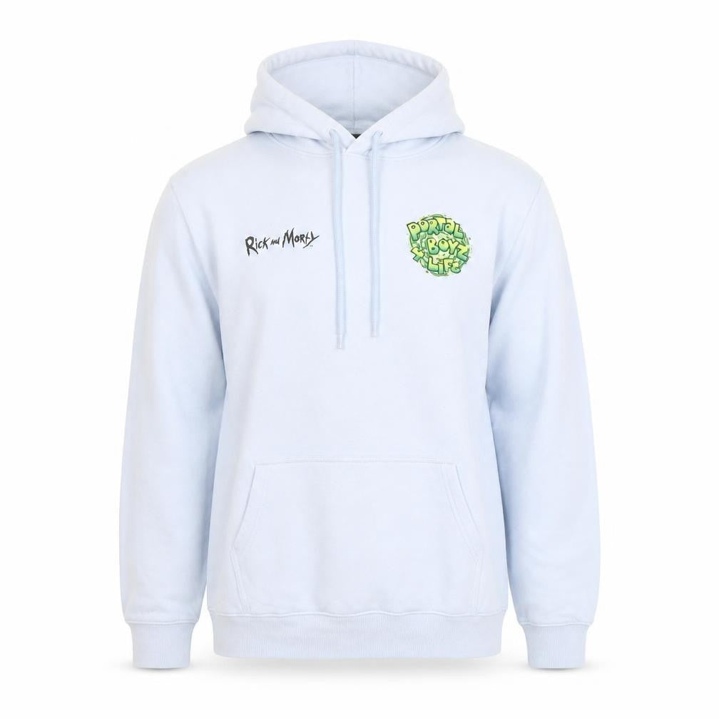 H&M Men's Blue Hoodie S Pullover Cartoon Graphic