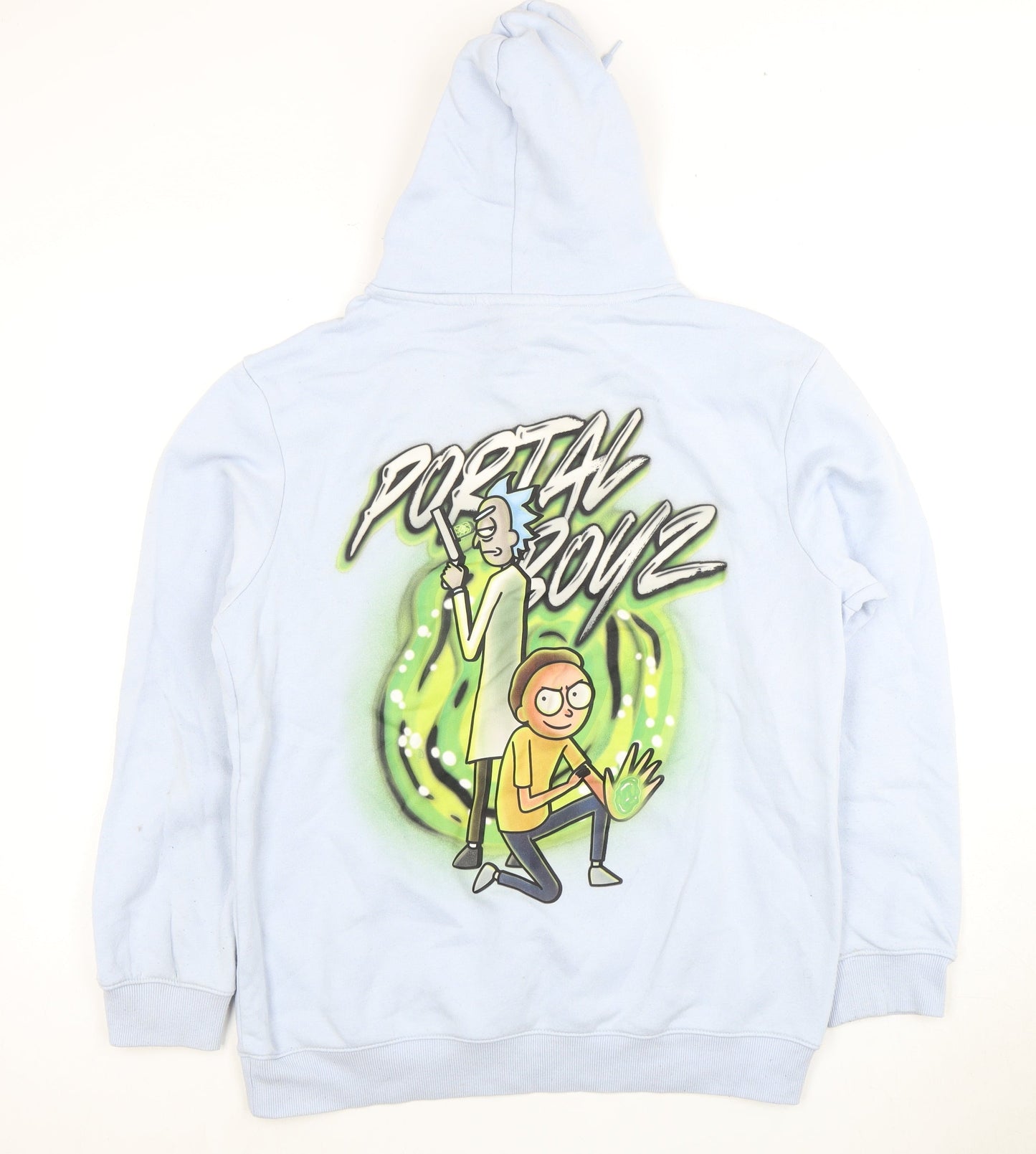 H&M Men's Blue Hoodie S Pullover Cartoon Graphic