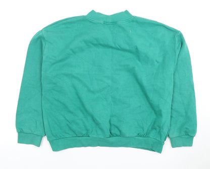 Back view of Next girls’ green 13 years pullover sweatshirt mock neck
