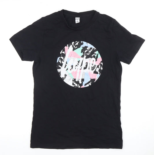 Hype Boys Black Graphic T-Shirt, Size 14 Years, Comfortable Fit