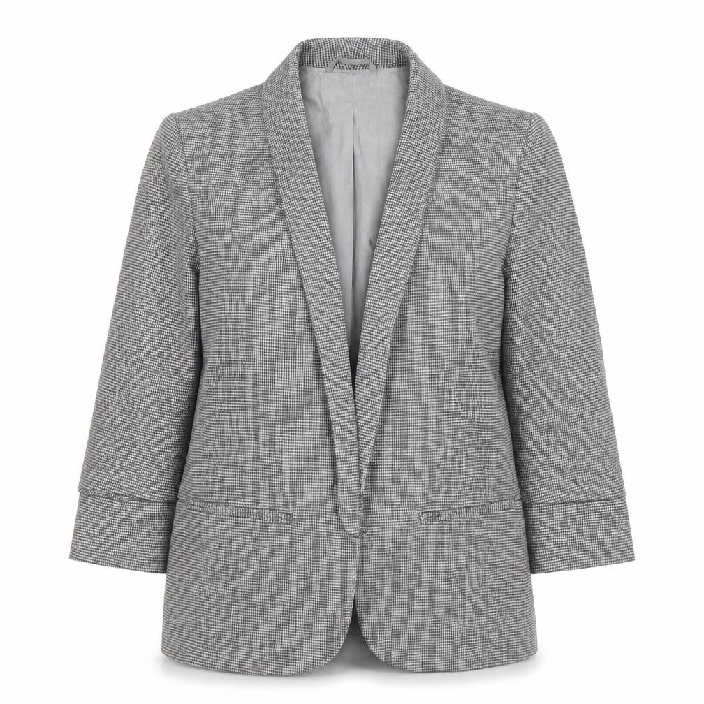 Next Women's Grey Check Blazer Size 14 Lined