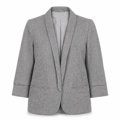 Next Women's Grey Check Blazer Size 14 Lined