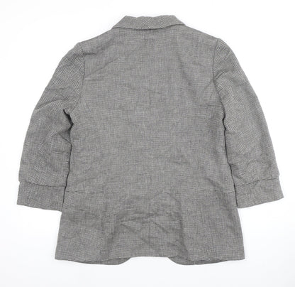 Next Women's Grey Check Blazer Size 14 Lined