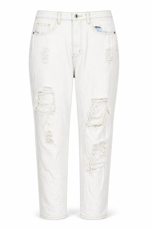 PrettyLittleThing Women’s White Mom Jeans Size 12