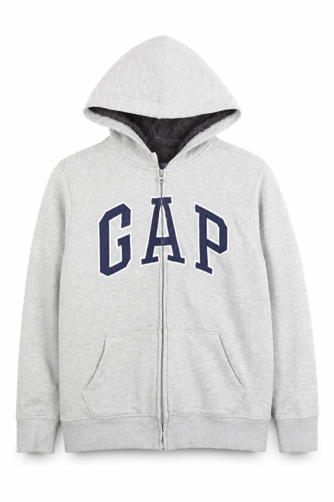 Gap Kids Grey Full Zip Hoodie - Boys XL, Logo, New